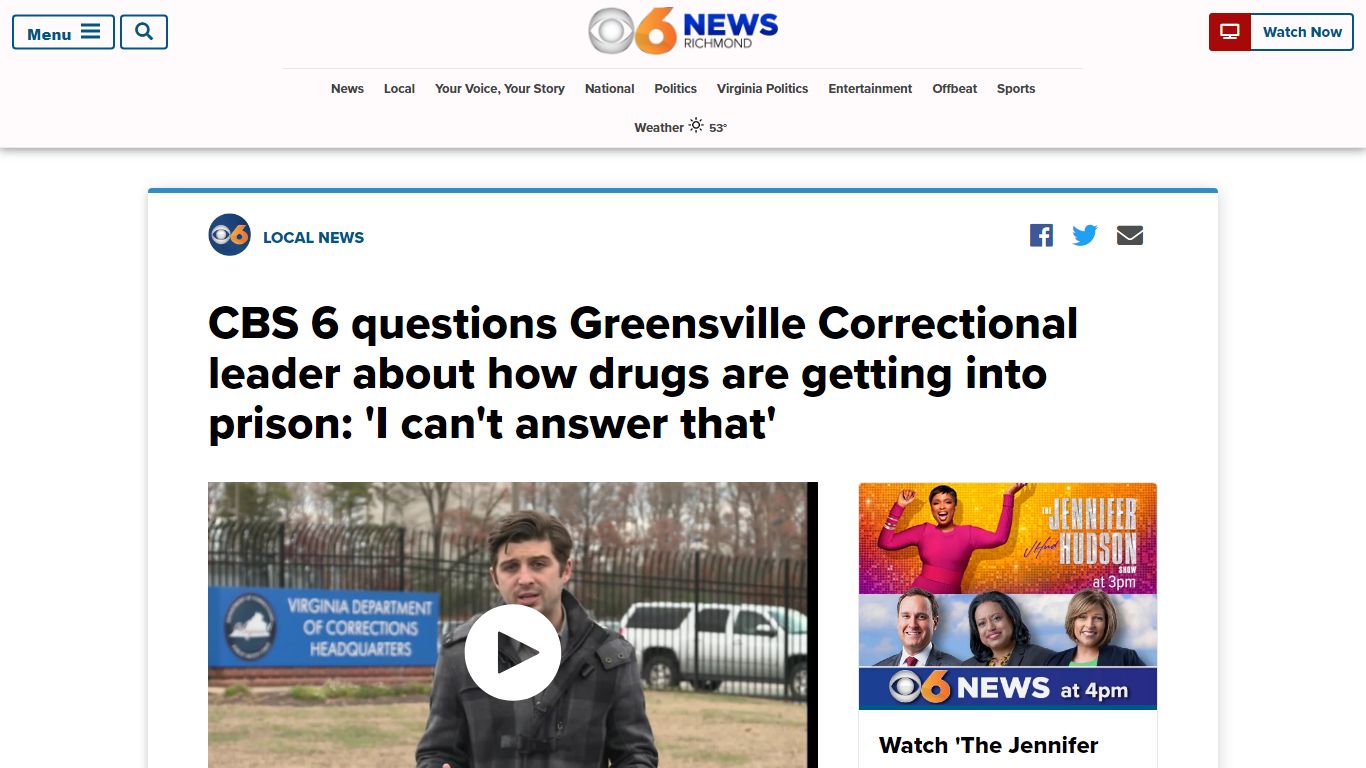 CBS 6 asked about drugs in prison. Greensville Correctional shutdown ...